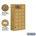 Salsbury Cell Phone Storage Locker - 7 Door High Unit (8 Inch Deep Compartments) - 21 A Doors - Gold - Surface Mounted - Master Keyed Locks
